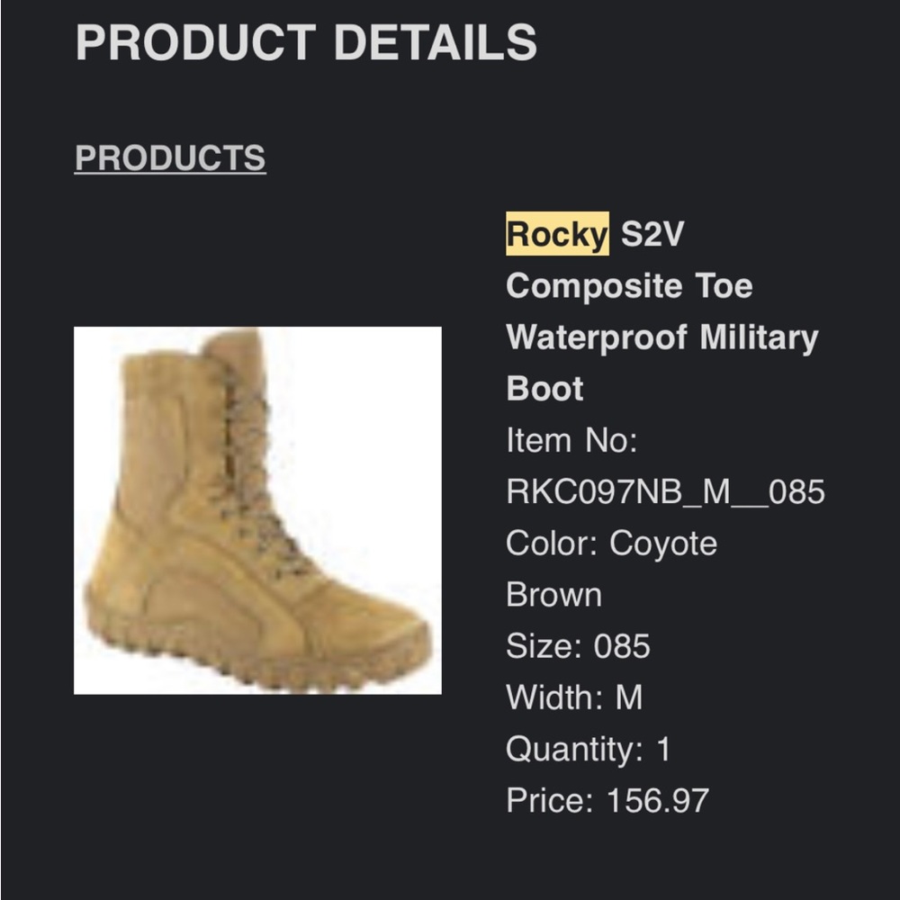 Brand new never worn - Rocky S2V Composite Toe waterproof boot 8.5